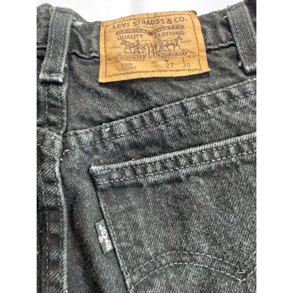 Vintage 90s Levi's 550 Student Jeans USA Black Denim 27x30 W27 L30